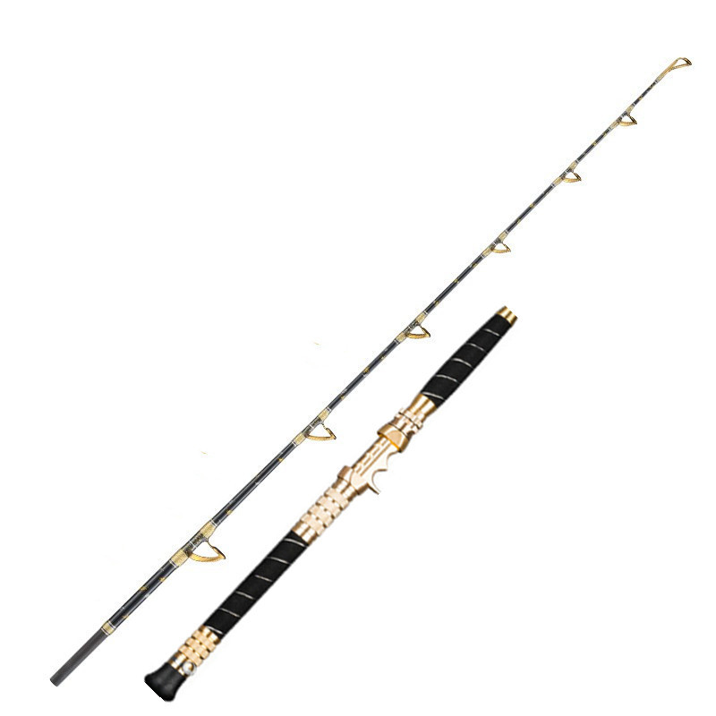 Trolling Reel - 2027年製、2セクションの金属製リールシート、トローリングロッド、グラスファイバー製、大型魚釣り用、深海マグロ釣り用ロッド、1.65m、1.8m、1.95m、2.1m、深海ボート用。