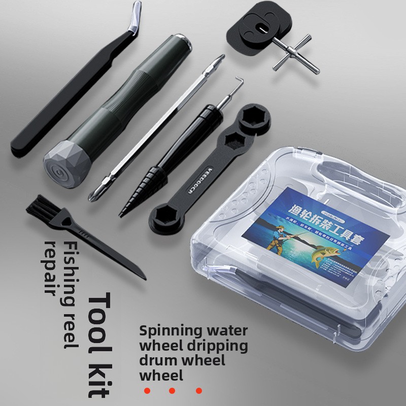 Fly Reel - ベイトキャスティングリール用メンテナンスレンチセット。分解工具、ベアリングピン取り外しツール、ルアー釣り用改造部品。