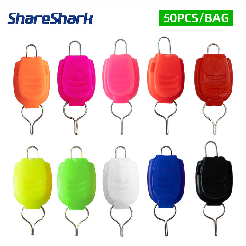 Reel Bag - ShareShark 50個入り/袋 釣り糸ホルダー バックル ストッパー キーパー